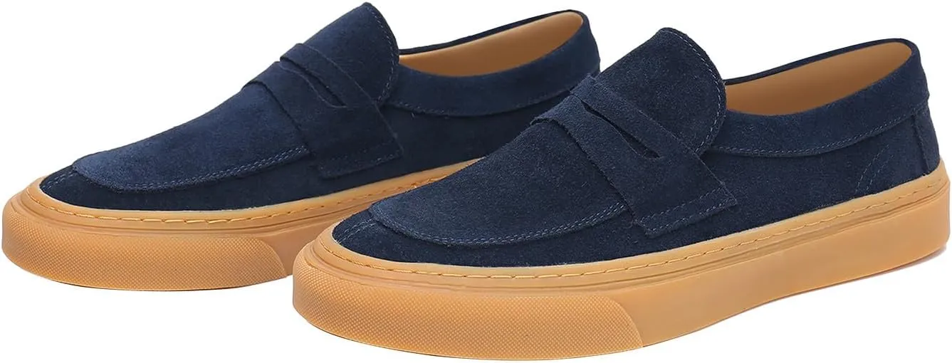 Santimon Mens Dress Shoes Slip-Ons Penny Loafers Suede Slippers Fashion Casual Business Prom Mocasines Boat Fashion Comfortable Breathable Summer Shoes for Men