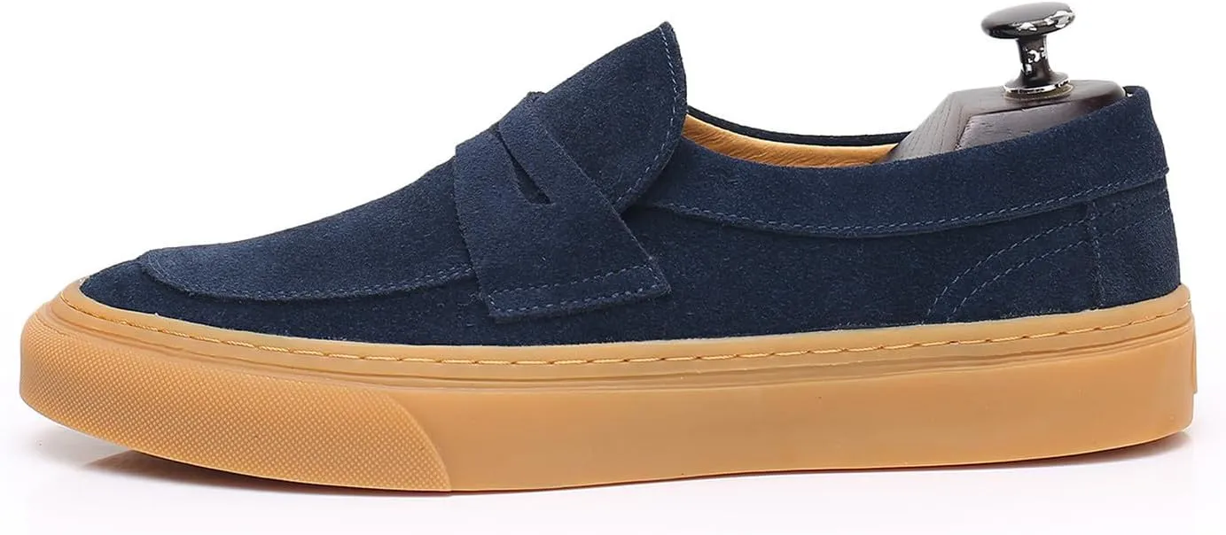 Santimon Mens Dress Shoes Slip-Ons Penny Loafers Suede Slippers Fashion Casual Business Prom Mocasines Boat Fashion Comfortable Breathable Summer Shoes for Men
