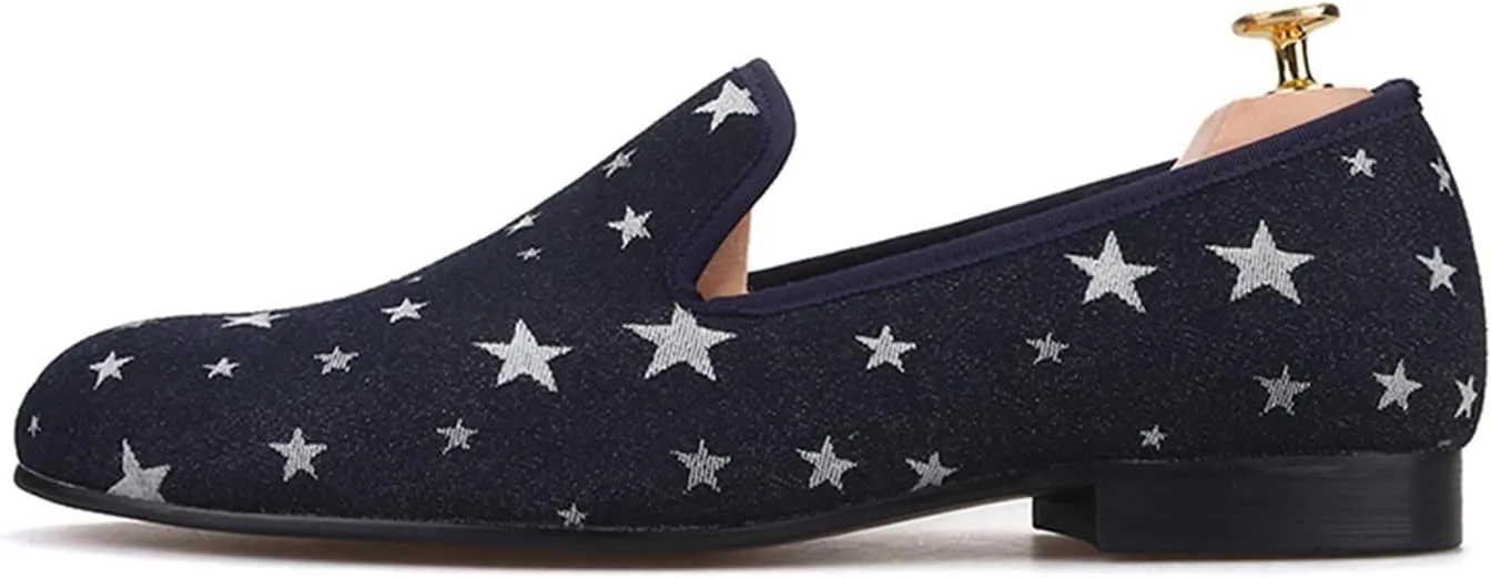 Santimon Men's Loafers & Slip-Ons Foraml Dress Penny Loafers Fashion Prom Wedding Pentagram Shoes Tuxedo Business Casual Snmoking Party Disco Driving Western Moccasinsa for Men Boy