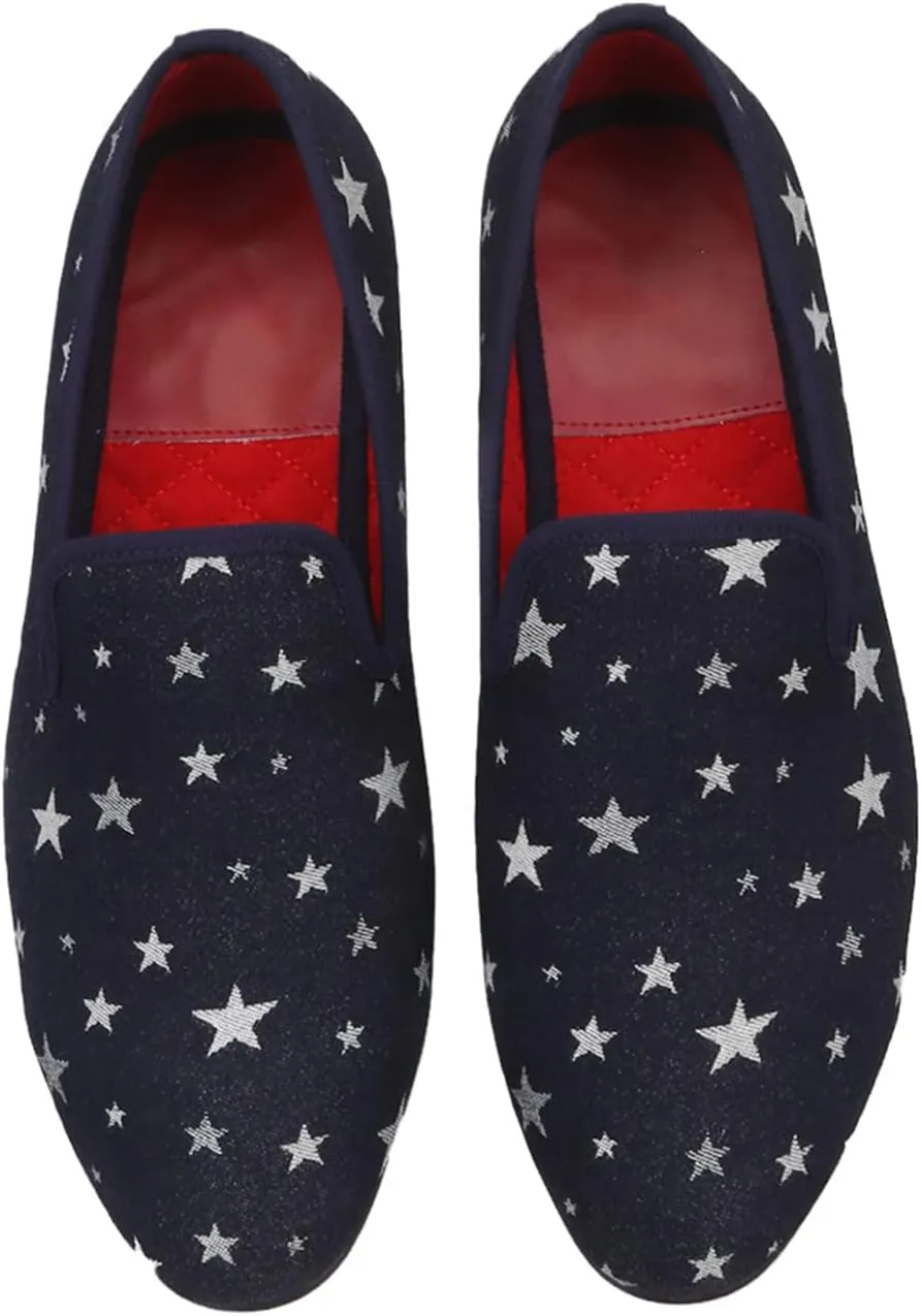 Santimon Men's Loafers & Slip-Ons Foraml Dress Penny Loafers Fashion Prom Wedding Pentagram Shoes Tuxedo Business Casual Snmoking Party Disco Driving Western Moccasinsa for Men Boy