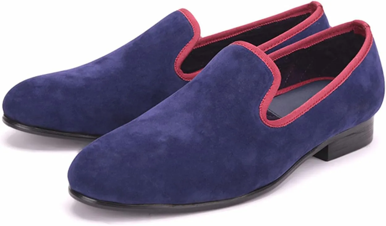 Santimon Men's Loafers & Slip-Ons Prom Dress Velvet Penny Loafers Fashion Tuxedo Wedding Casual Business Luxury Shoes Smoking Party Disco Moccasins for Men