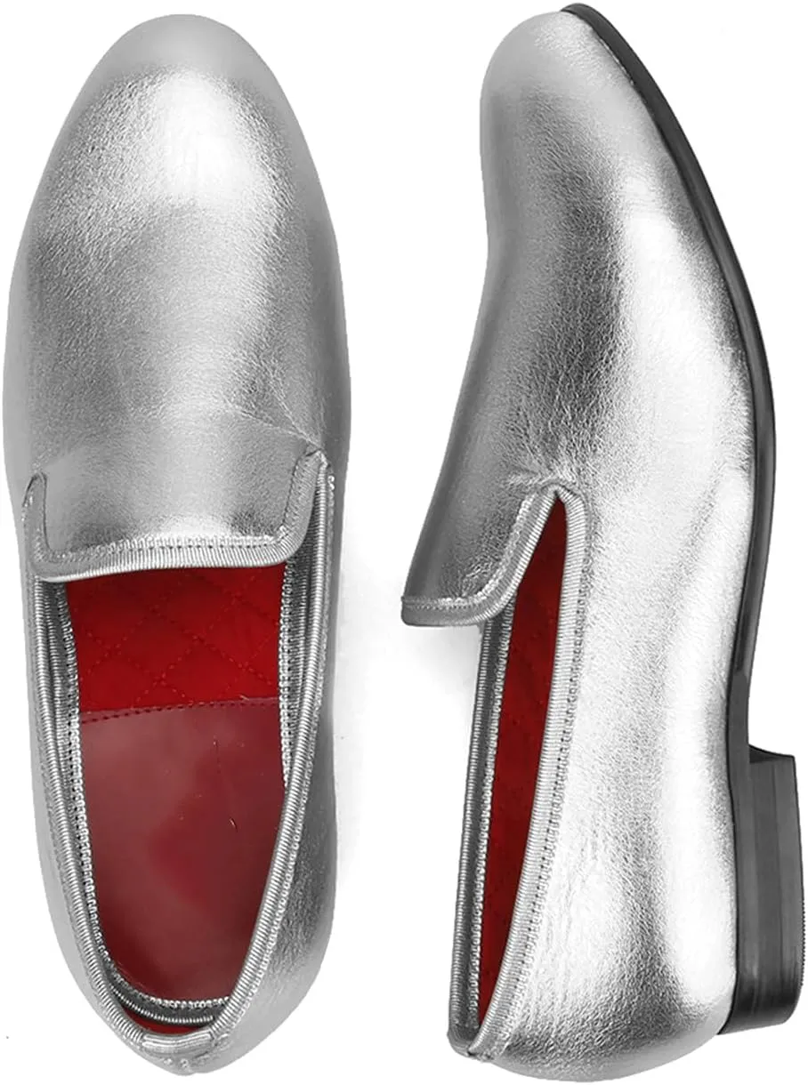 Santimon Men's Loafers & Slip-Ons Prom Gold Dress Velvet Penny Loafers Fashion Tuxedo Wedding Casual Business Luxury Shoes Smoking Party Disco Moccasins for Men