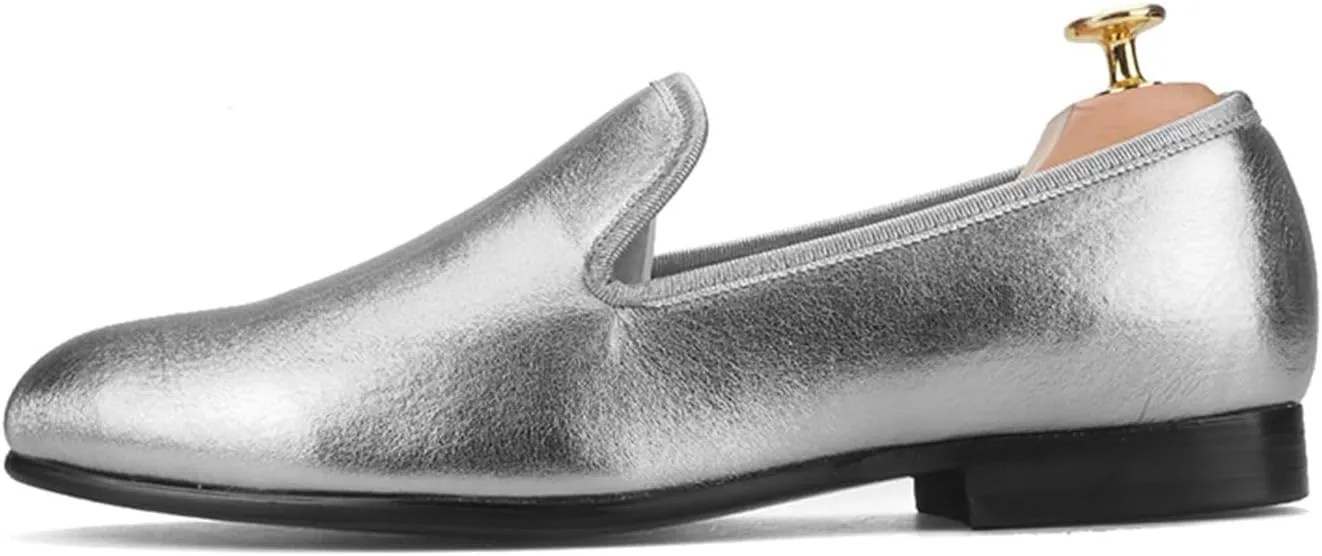 Santimon Men's Loafers & Slip-Ons Prom Gold Dress Velvet Penny Loafers Fashion Tuxedo Wedding Casual Business Luxury Shoes Smoking Party Disco Moccasins for Men