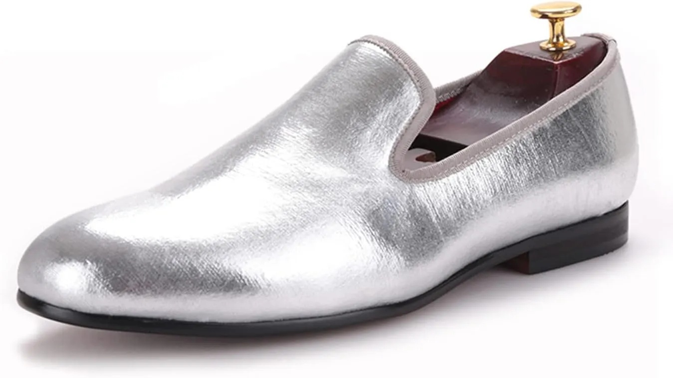 Santimon Men's Loafers & Slip-Ons Prom Gold Dress Velvet Penny Loafers Fashion Tuxedo Wedding Casual Business Luxury Shoes Smoking Party Disco Moccasins for Men