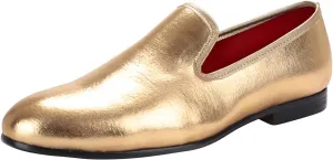 Santimon Men's Loafers & Slip-Ons Prom Gold Dress Velvet Penny Loafers Fashion Tuxedo Wedding Casual Business Luxury Shoes Smoking Party Disco Moccasins for Men