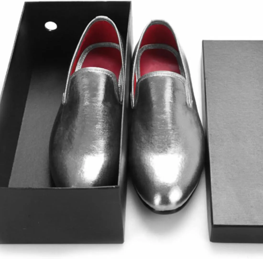 Santimon Men's Loafers & Slip-Ons Prom Gold Dress Velvet Penny Loafers Fashion Tuxedo Wedding Casual Business Luxury Shoes Smoking Party Disco Moccasins for Men