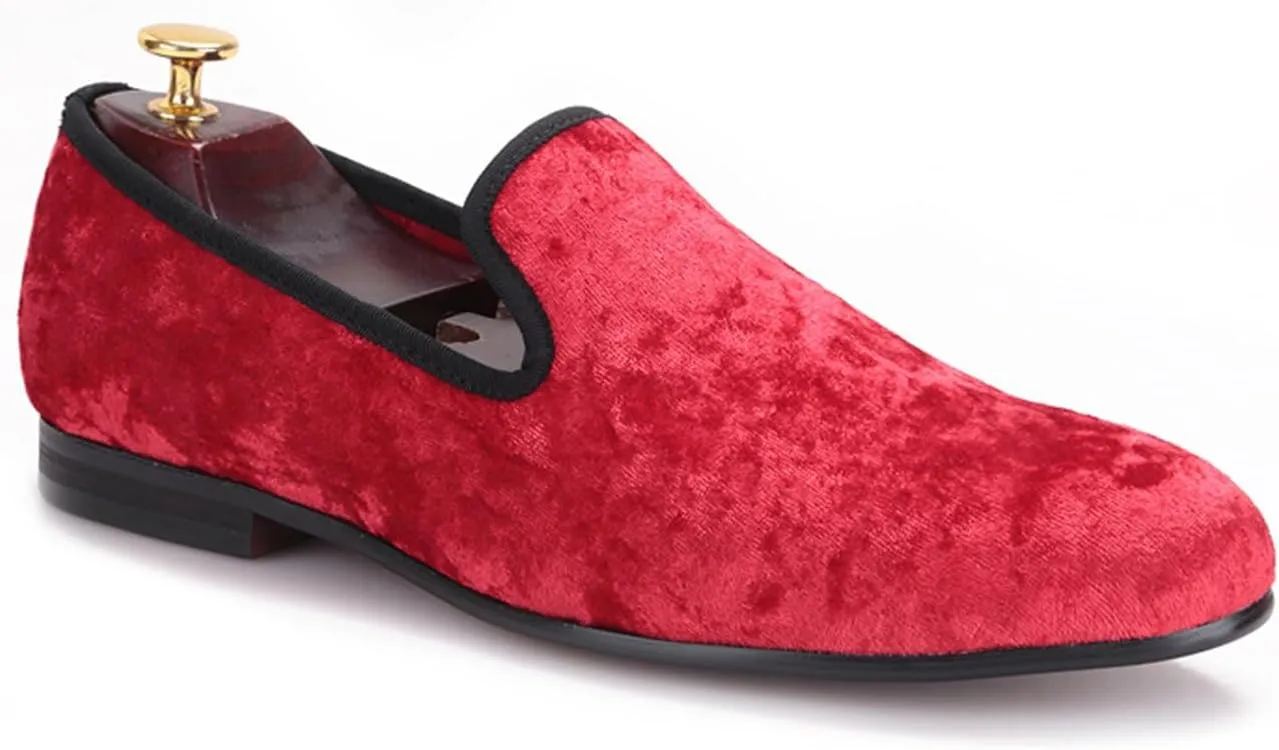 Santimon Men's Loafers & Slip-Ons Prom Party Dress Velvet Penny Loafers Fashion Tuxedo Wedding Casual Business Luxury Shoes Smoking Bar Disco Moccasins for Men Boy