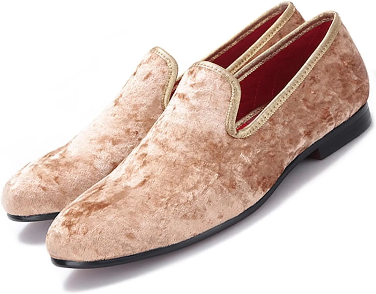 Santimon Men's Loafers & Slip-Ons Prom Party Dress Velvet Penny Loafers Fashion Tuxedo Wedding Casual Business Luxury Shoes Smoking Bar Disco Moccasins for Men Boy