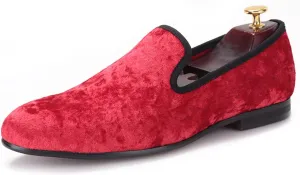Santimon Men's Loafers & Slip-Ons Prom Party Dress Velvet Penny Loafers Fashion Tuxedo Wedding Casual Business Luxury Shoes Smoking Bar Disco Moccasins for Men Boy