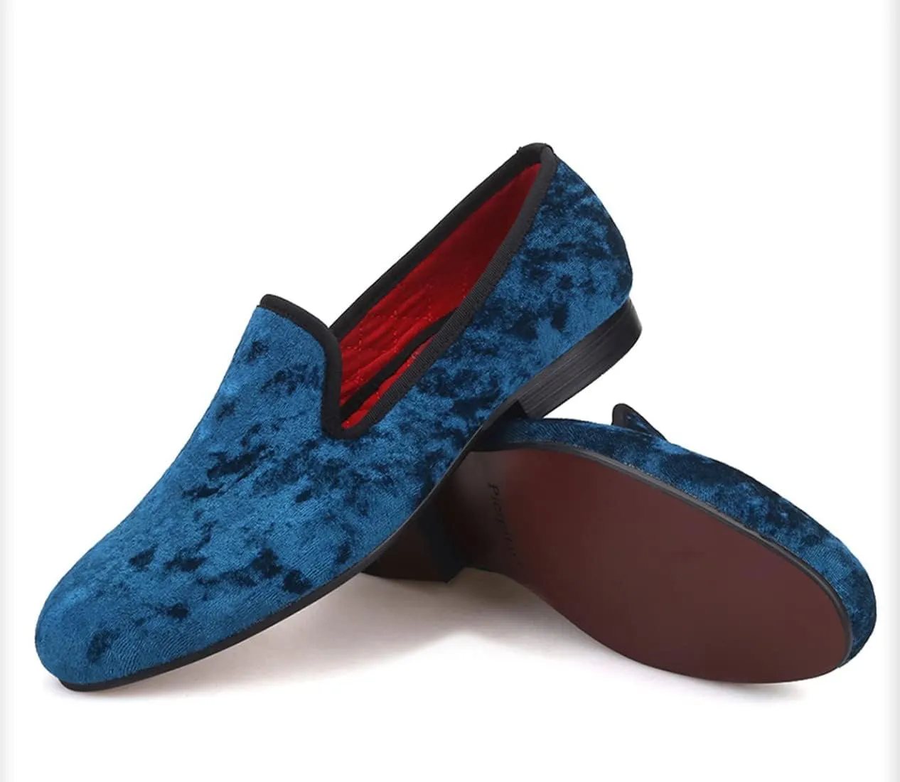 Santimon Men's Loafers & Slip-Ons Prom Party Dress Velvet Penny Loafers Fashion Tuxedo Wedding Casual Business Luxury Shoes Smoking Bar Disco Moccasins for Men Boy