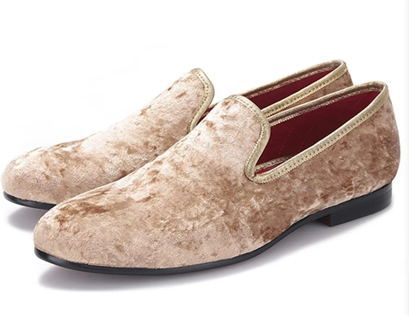 Santimon Men's Loafers & Slip-Ons Prom Party Dress Velvet Penny Loafers Fashion Tuxedo Wedding Casual Business Luxury Shoes Smoking Bar Disco Moccasins for Men Boy