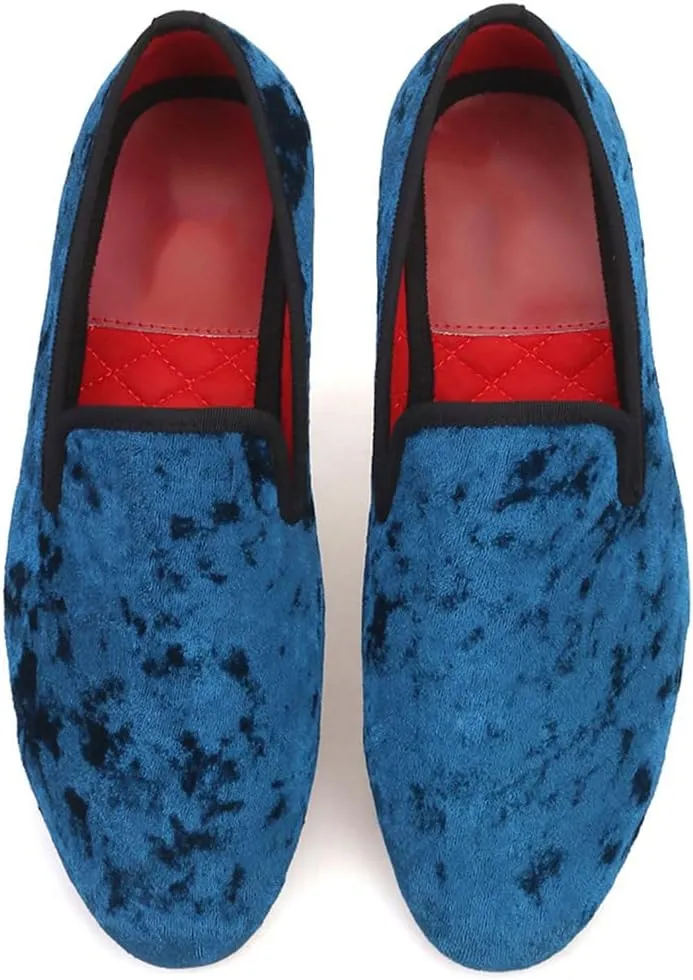 Santimon Men's Loafers & Slip-Ons Prom Party Dress Velvet Penny Loafers Fashion Tuxedo Wedding Casual Business Luxury Shoes Smoking Bar Disco Moccasins for Men Boy