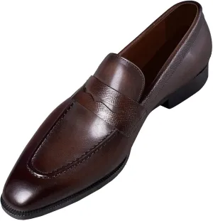 Santimon Men's Loafers & Slip-Ons Wedding Dress Genuine Leather Prom Formal Mocasines Business Casual Penny Loafers Comfortable Tuxedo Shoes for Men
