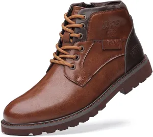 Santimon Mens Work Classic Oxfords Boot Service Dress Casual Leather Slip Resistant Combat Hiking Boots