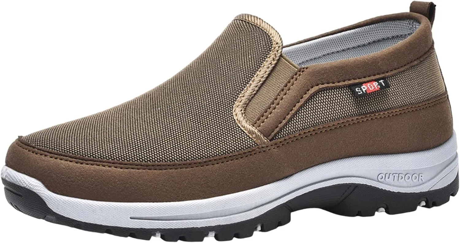 Slip on Walking Shoes for Men Comfortable Memory Foam Ultra Lightweight Breathable Fashion Sneakers Non Slip Arch Support Cushioning Athletic Running Shoes