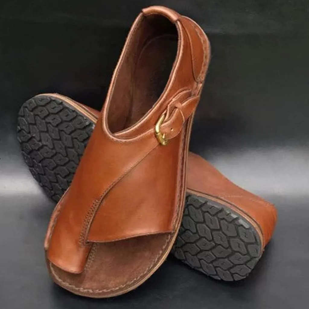 Slippers for Women Open Toe Gibobby Plus Size Holiday Flat Ankle Beach Shoes Fish Mouth Roman Loafers Sandals