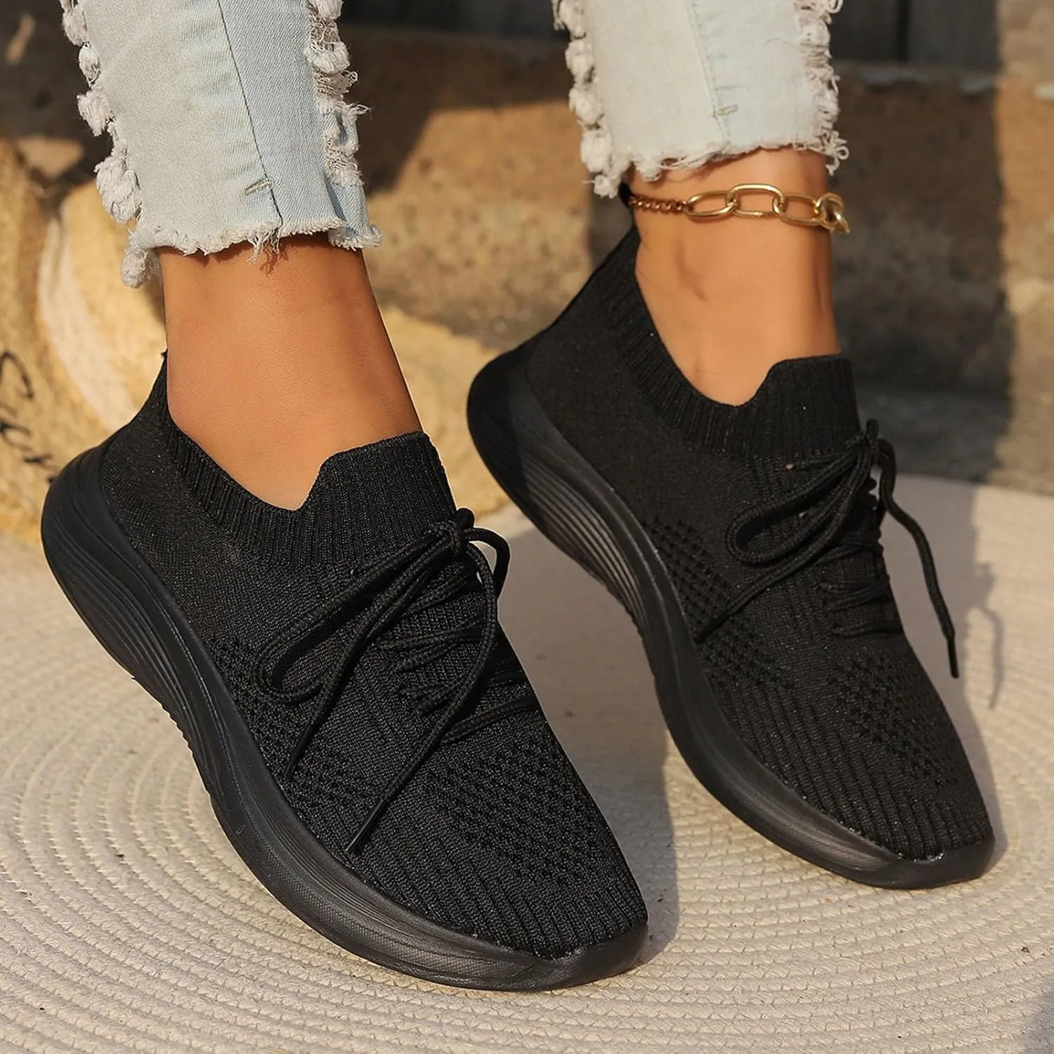 Sneakers for Women Slip On Running Walking Shoes Non Slip Lightweight Gym Workout Breathable Fashion Sneakers