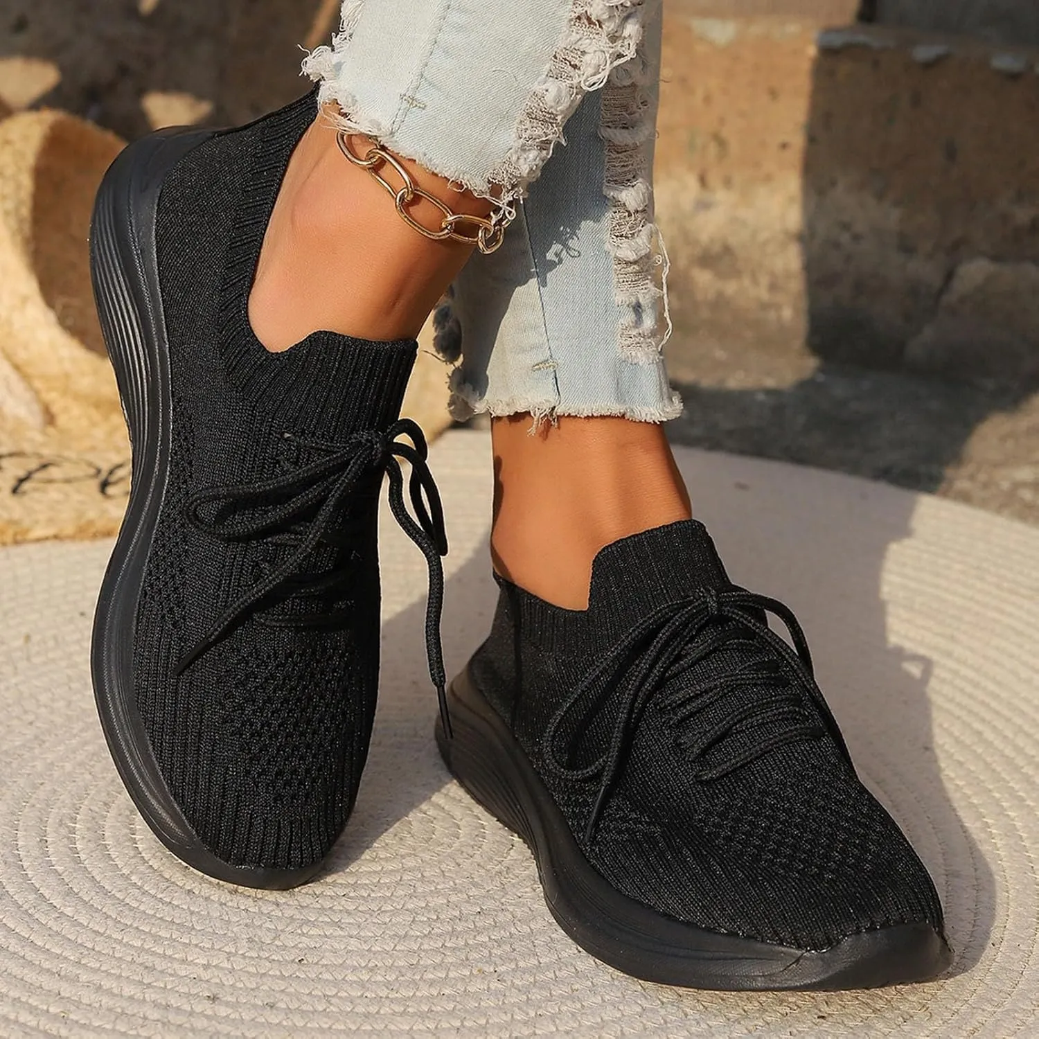 Sneakers for Women Slip On Running Walking Shoes Non Slip Lightweight Gym Workout Breathable Fashion Sneakers