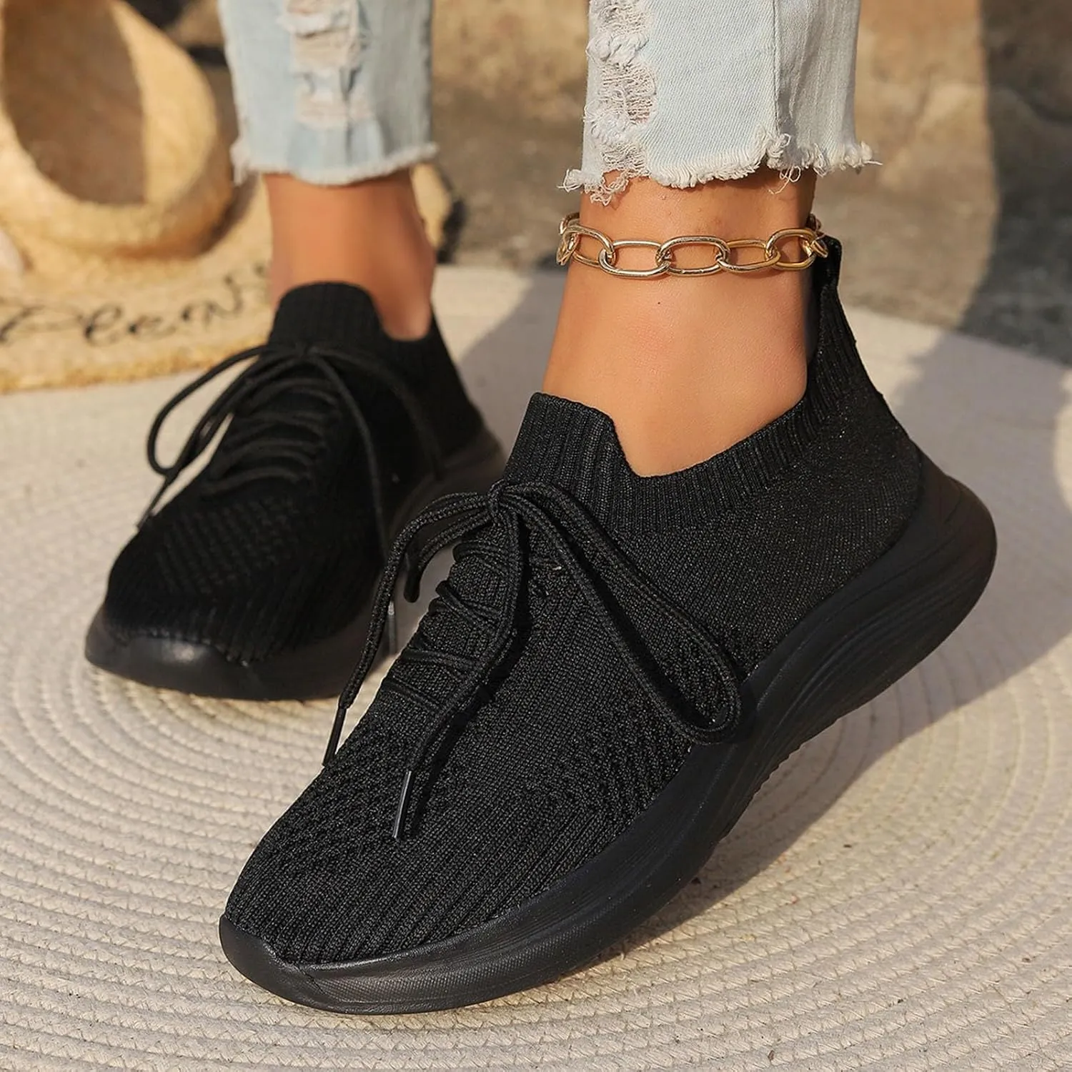 Sneakers for Women Slip On Running Walking Shoes Non Slip Lightweight Gym Workout Breathable Fashion Sneakers