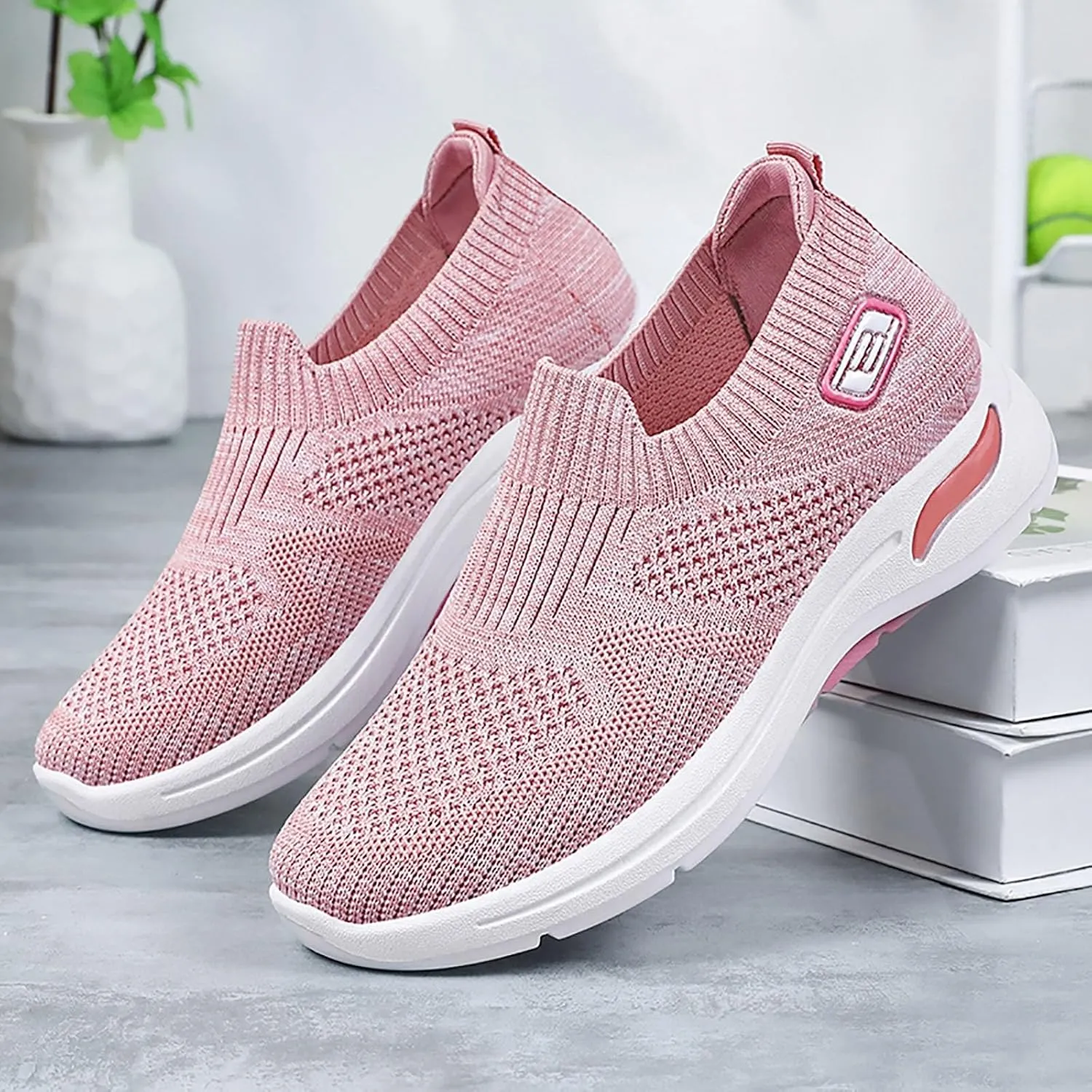 Sneakers for Women Summer Fashion Mesh Shoes Soft Sole Stretch Cushion Shoes Casual Breathable Minimalist Shoes