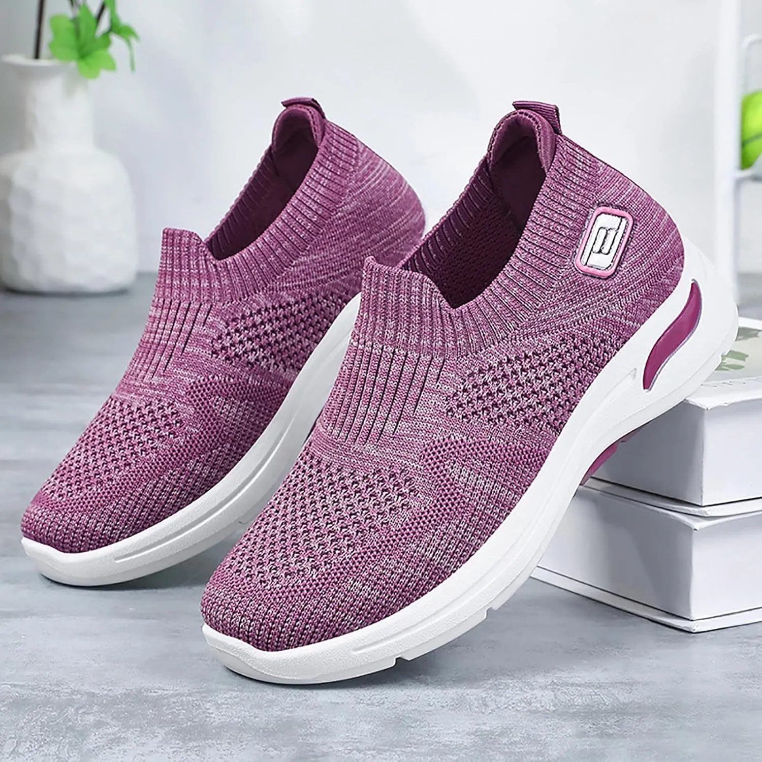 Sneakers for Women Summer Fashion Mesh Shoes Soft Sole Stretch Cushion Shoes Casual Breathable Minimalist Shoes