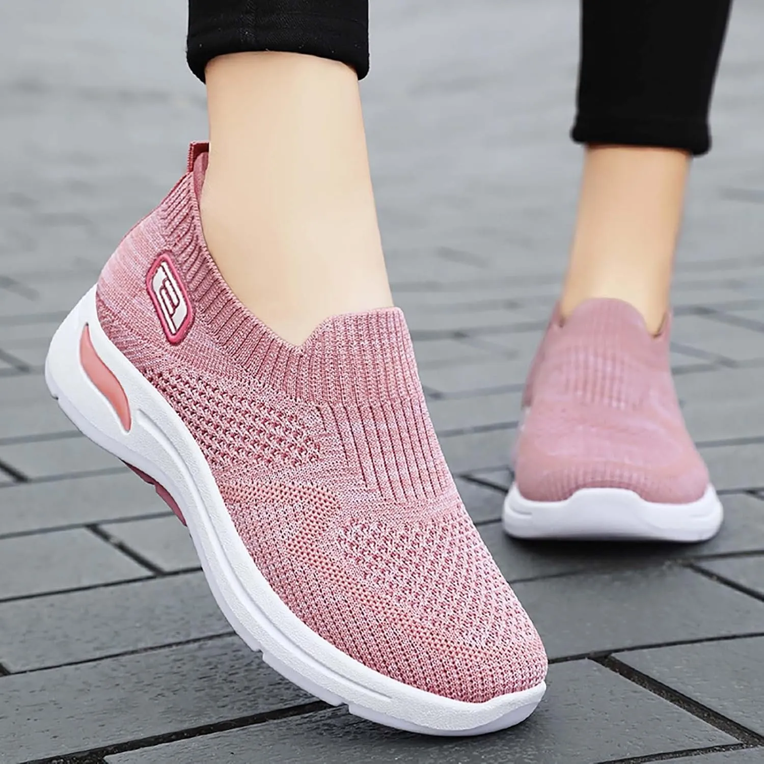 Sneakers for Women Summer Fashion Mesh Shoes Soft Sole Stretch Cushion Shoes Casual Breathable Minimalist Shoes