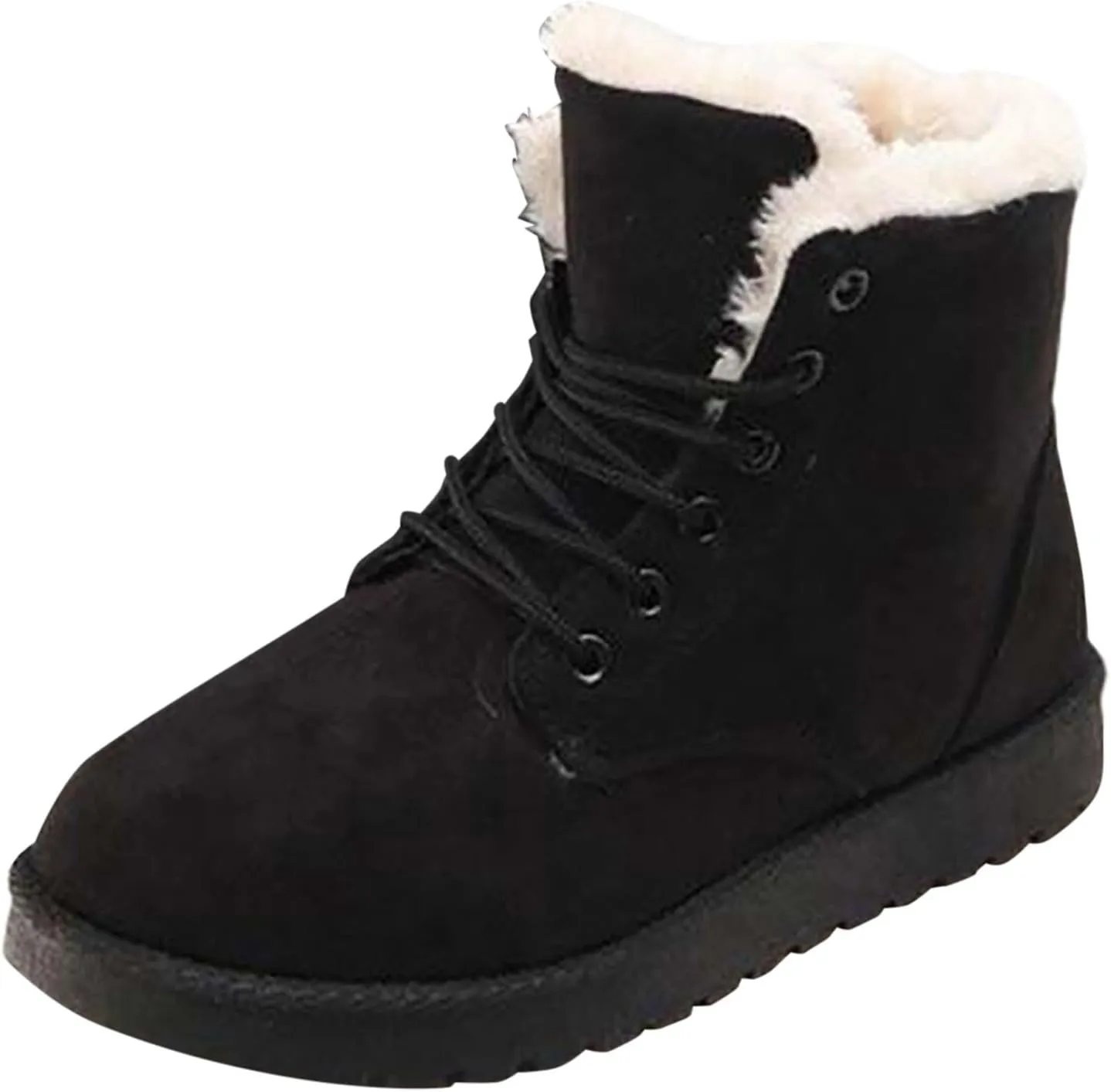 Snow Boots for Women Women's Ankle Boots Winter Cloth Lace up Round Toe Warm Comfortable Outdoor Short Leather Boots