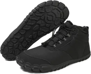 Snow Boots for Women&Men Winter Boots Barefoot Women's Men's Warm Faux Fur Lined Waterproof Snow Sneakers Wide Toe Box Zero Drop Ankle Booties Slip On Minimalist Barefoot Winter Casual Shoes