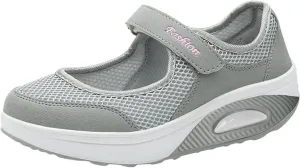 Stretch Cushion Shoes for Women Fashion Lightweight Shoes Casual Workout Shoes Hook Loop Breathable Shoes