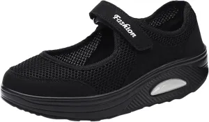 Stretch Cushion Shoes for Women Fashion Lightweight Shoes Casual Workout Shoes Hook Loop Breathable Shoes