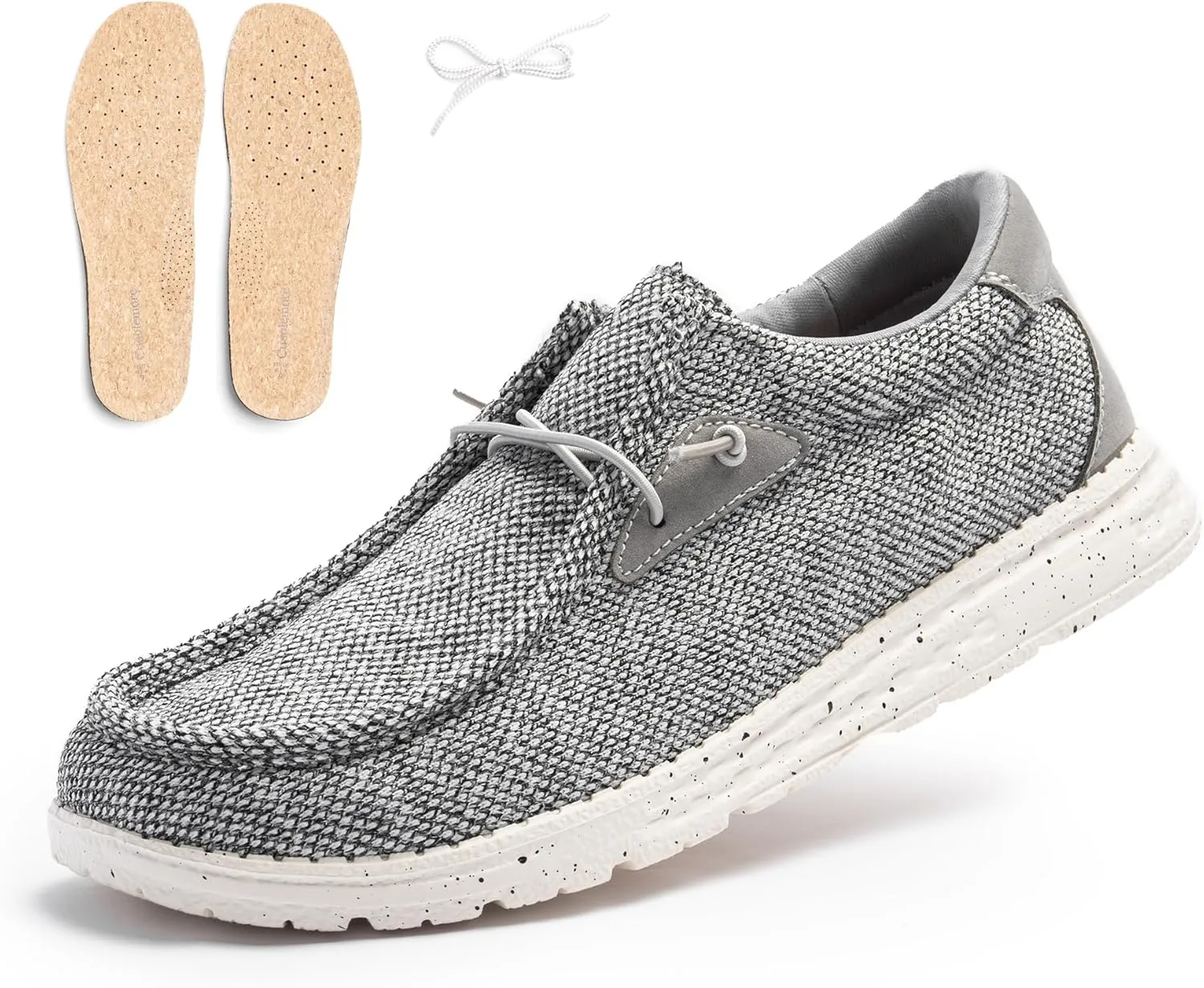 Stylish and Comfortable Men's Stretch Loafers & Slip-Ons, Lightweight Casual Mens Shoes, EVA Outsole, Breathable Upper, Extra Insole and Lace