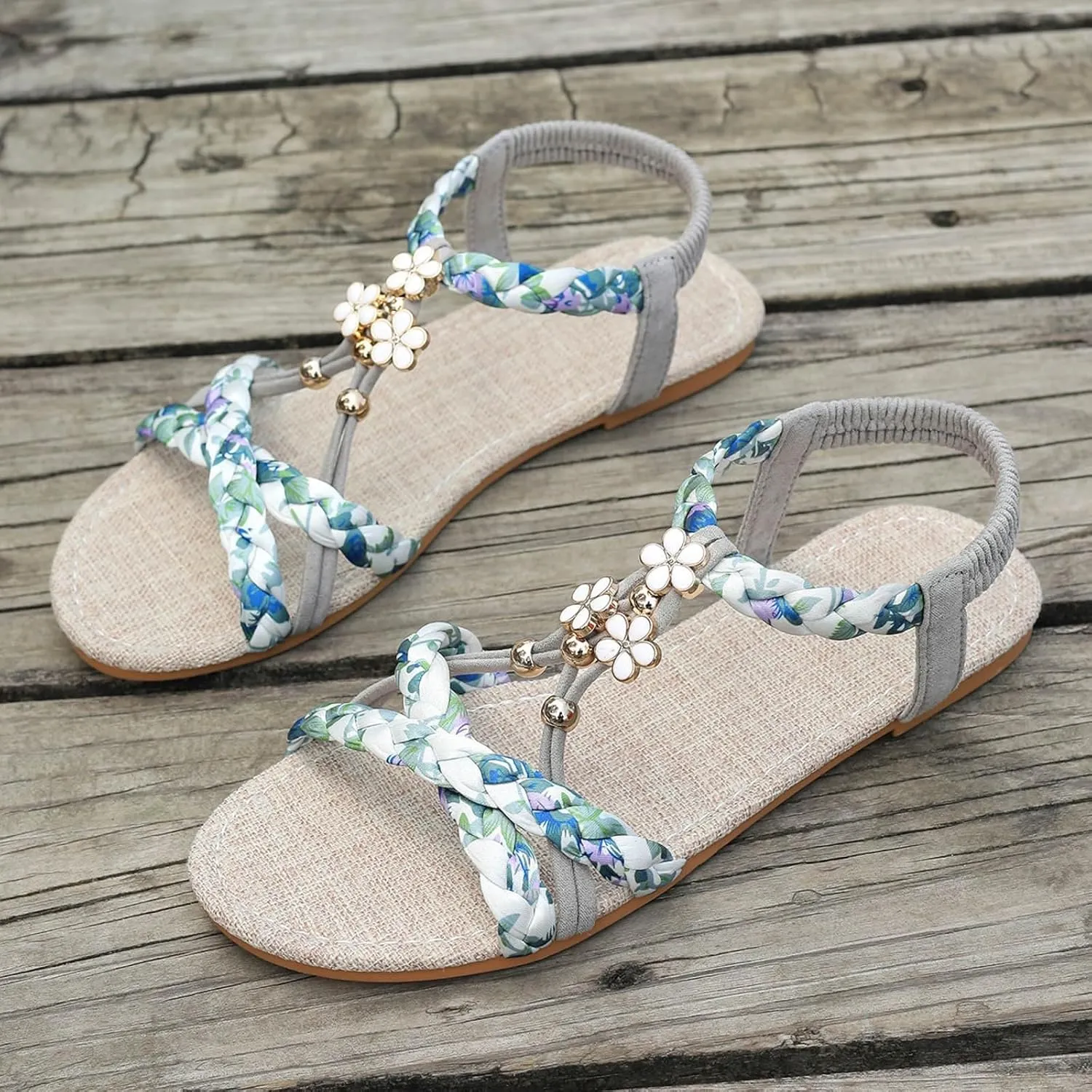 Summer Bohemian Sandals for Women Fashionable Flat Dress Shoes Women's Breathable Summer Versatile Sandals