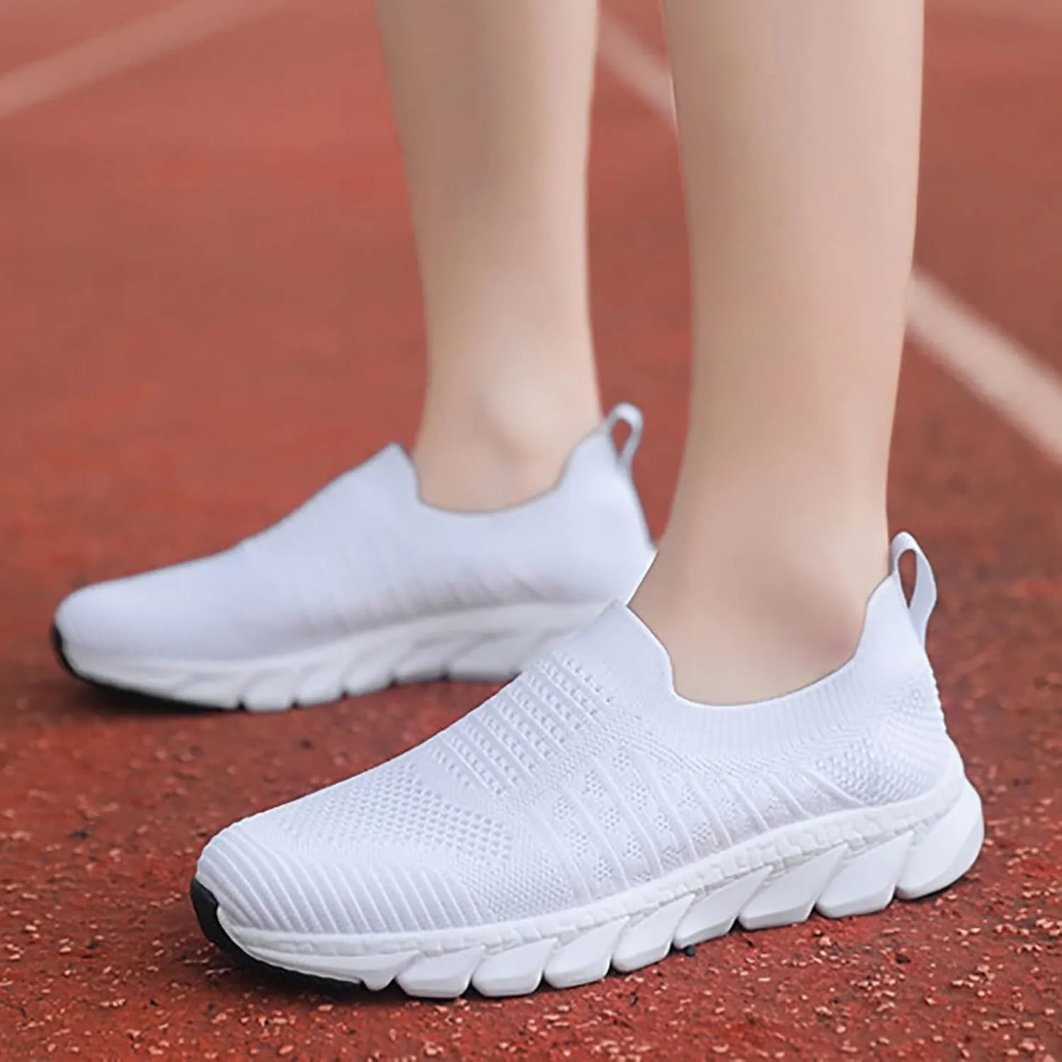 Tennis Shoes Womens Loafers Brown Casual Shoes Slip On Sneakers Men's Athletic Sneakers Lightweight Breathable White Basketball Shoe White Loafers
