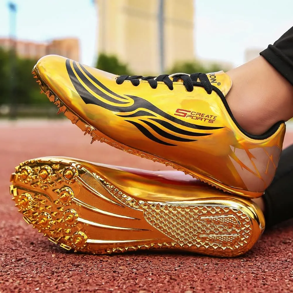 THESTRON Unisex Track Spikes Running Sprint Shoes Track & Field Shoes for Men Women Kids Cool Racing Running Sneakers