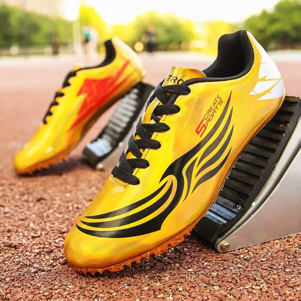 THESTRON Unisex Track Spikes Running Sprint Shoes Track & Field Shoes for Men Women Kids Cool Racing Running Sneakers