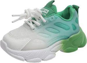 Toddler Boys Girls Gradient Color Lightweight Sneakers Mesh Breathable Anti Slip Soft Comfy Tennis Shoes Unisex