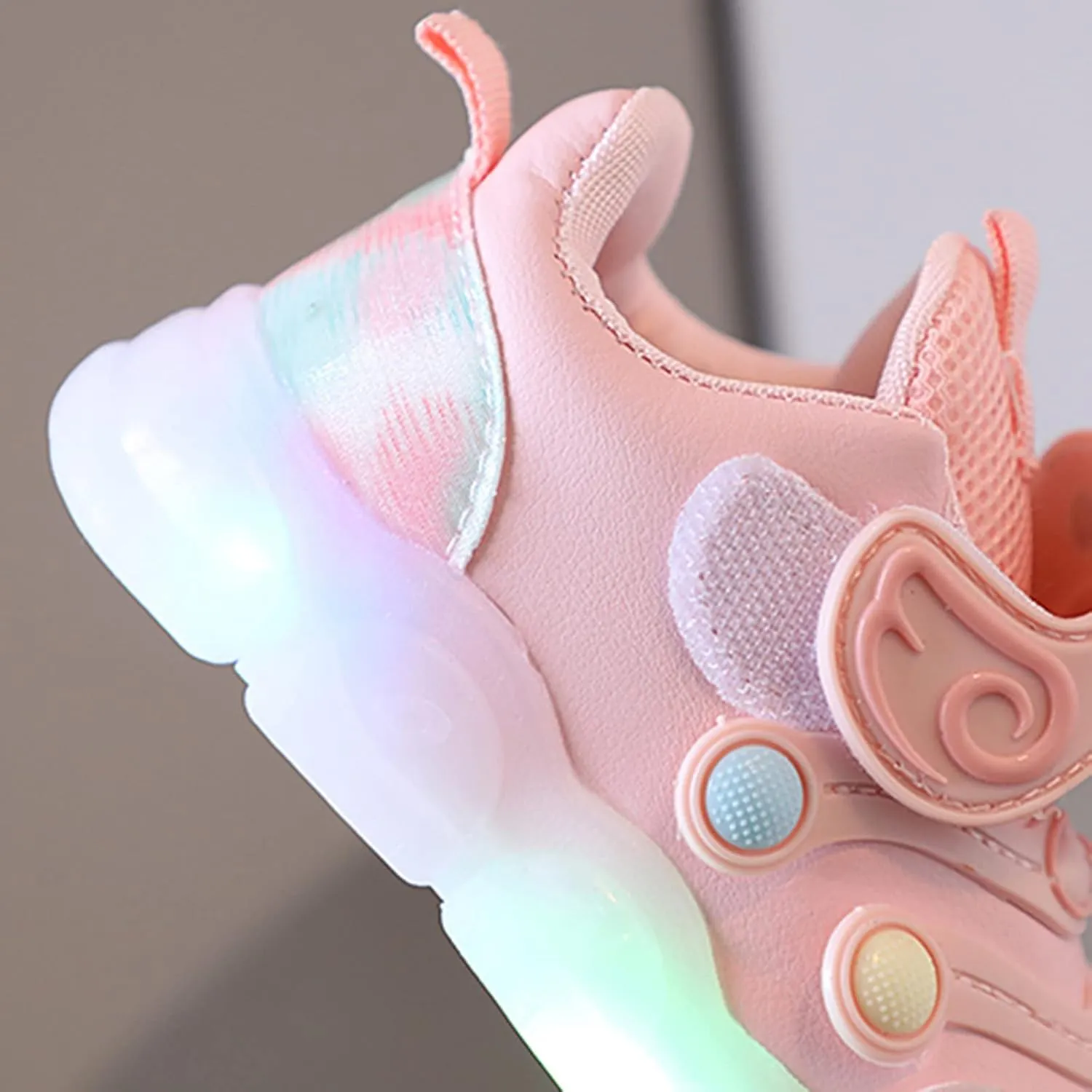 Toddler Boys Girls Light Up Sneaker LED Flashing Lightweight Mesh Breathable Sport First Walking Running Flat Shoes
