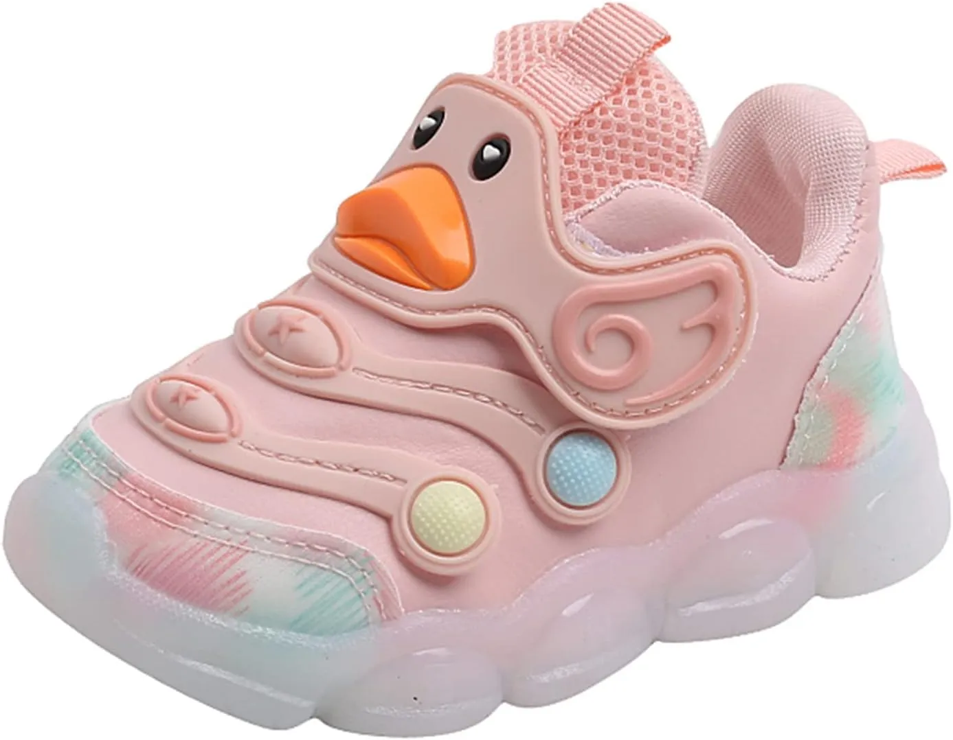 Toddler Boys Girls Light Up Sneaker LED Flashing Lightweight Mesh Breathable Sport First Walking Running Flat Shoes