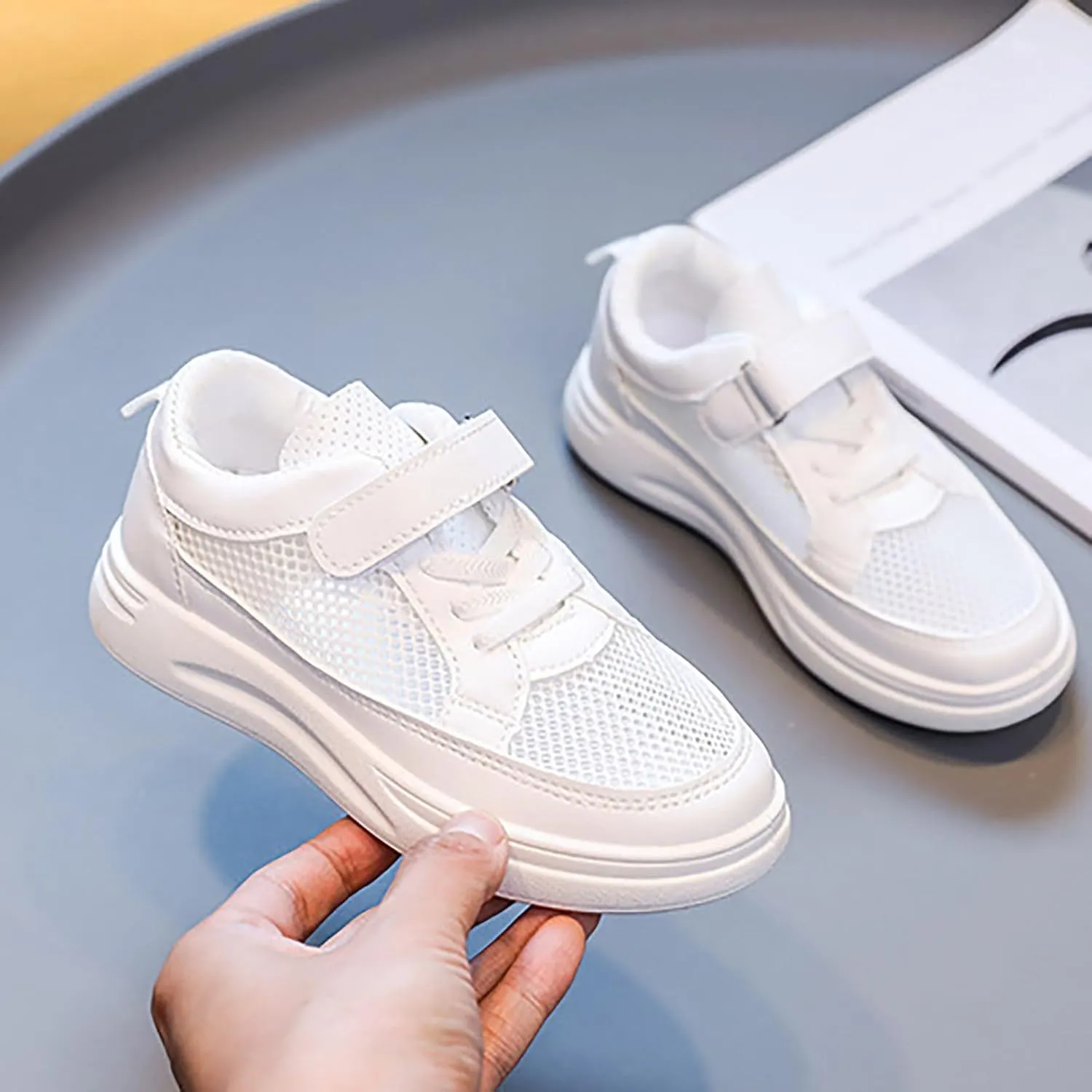 Toddler Kids Mesh Canvas Flats Single Breathable Lightweight Casual Slip On Shoes for Girls Canvas Sneakers Boys