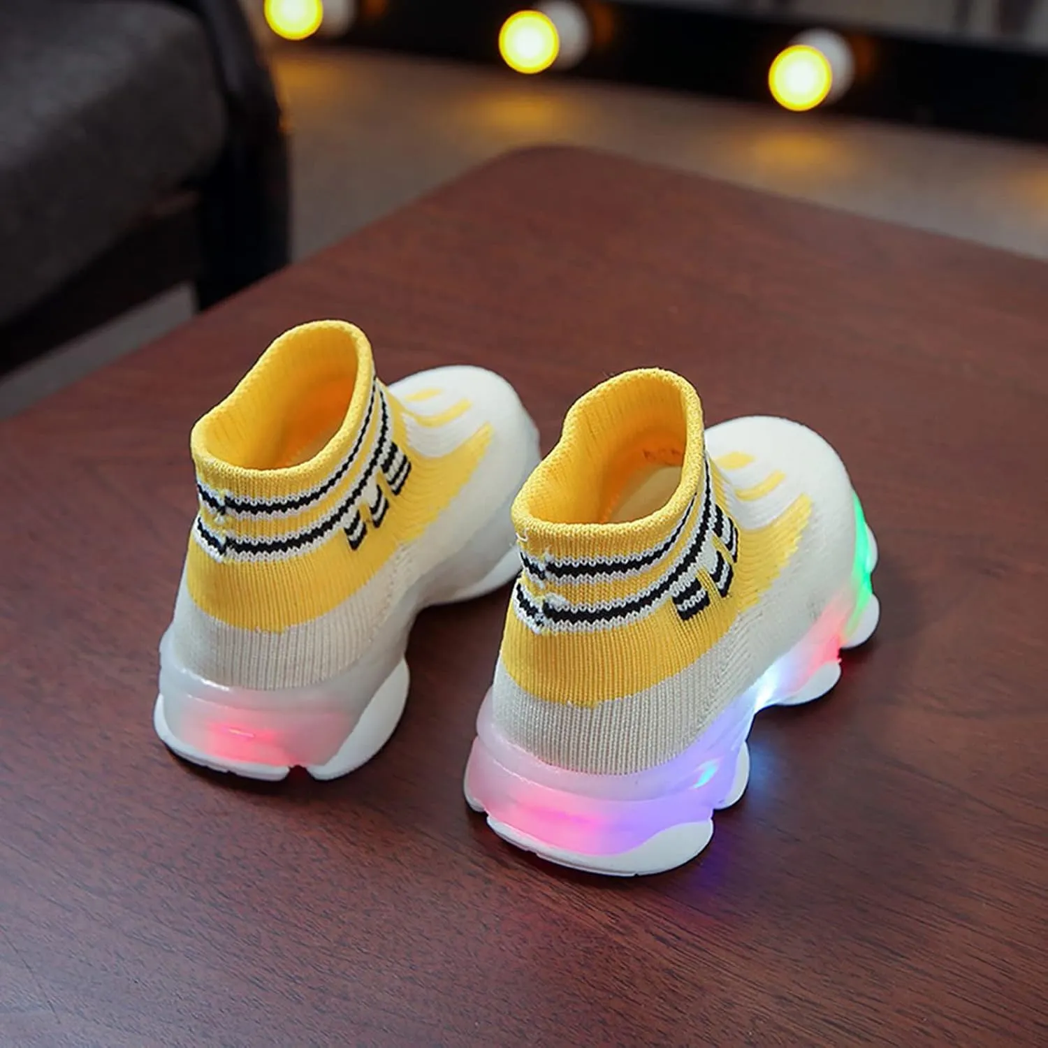 Toddler Mesh Light Up Shoes Lightweight Flashing Breathable Soft Sole Walking Sock Sneakers for Boys Girls Kids