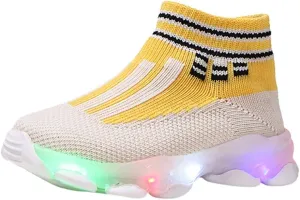Toddler Mesh Light Up Shoes Lightweight Flashing Breathable Soft Sole Walking Sock Sneakers for Boys Girls Kids