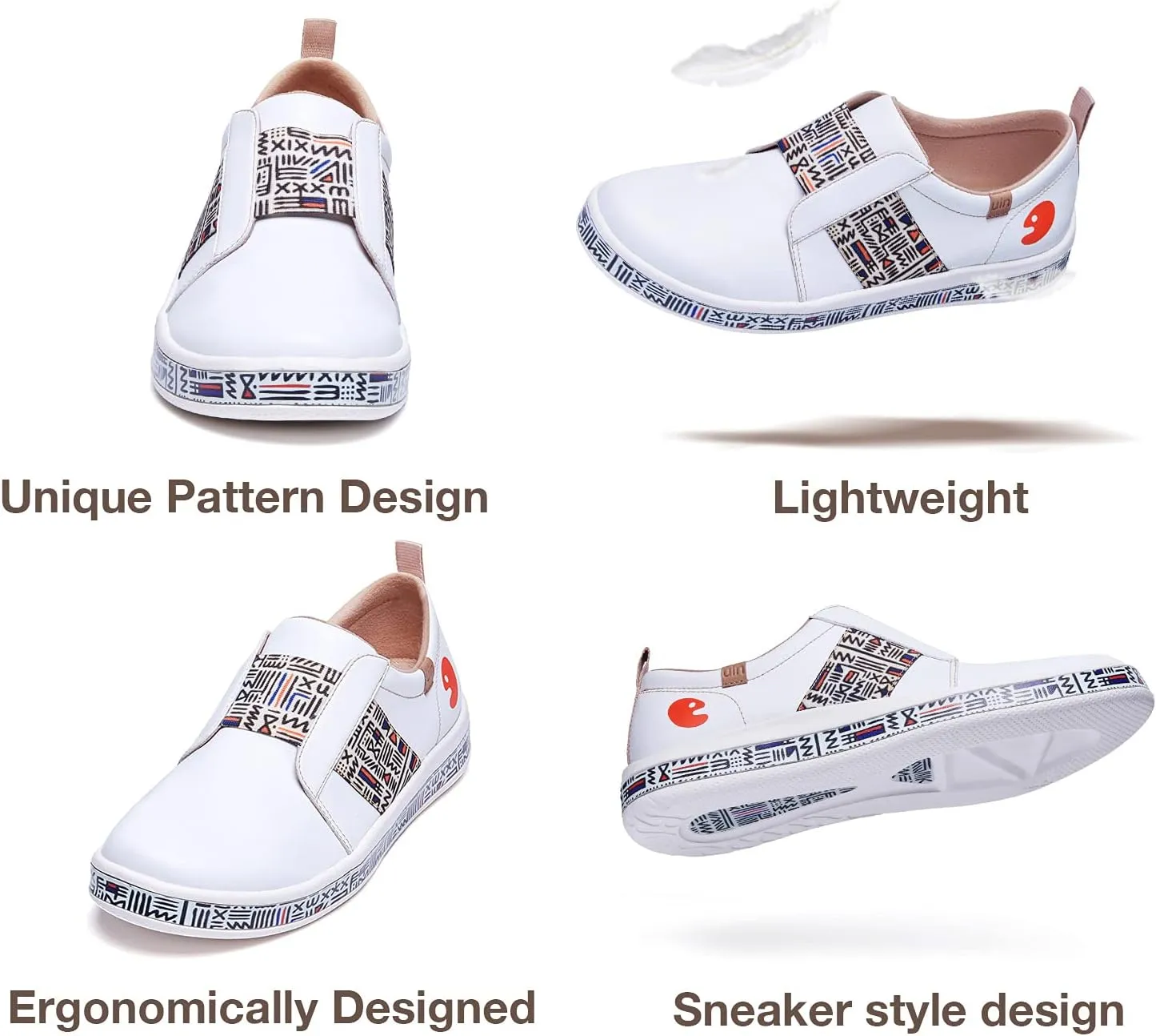 UIN Men's Fashion Sneakers Lightweight Walking Casual Loafers Slip Ons Art Painted Athletic Travel Skate Shoes Cordoba Modern Art