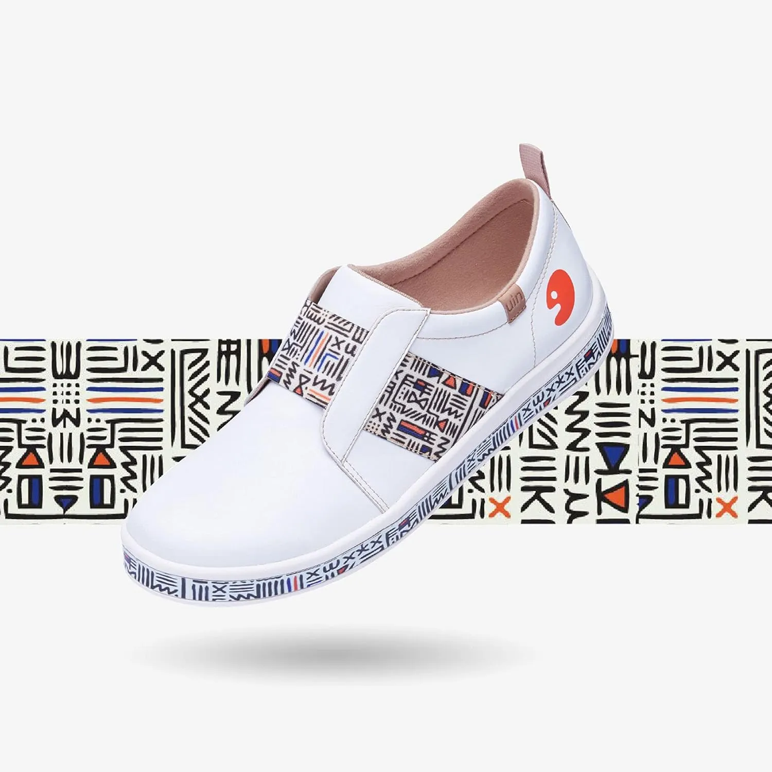 UIN Men's Fashion Sneakers Lightweight Walking Casual Loafers Slip Ons Art Painted Athletic Travel Skate Shoes Cordoba Modern Art