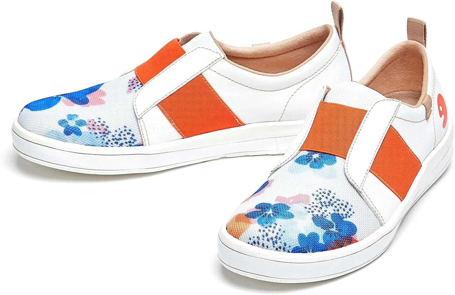 UIN Women's Fashion Sneakers Lightweight Walking Casual Slip Ons Art Painted Athletic Travel Skate Shoes Las Ramblas