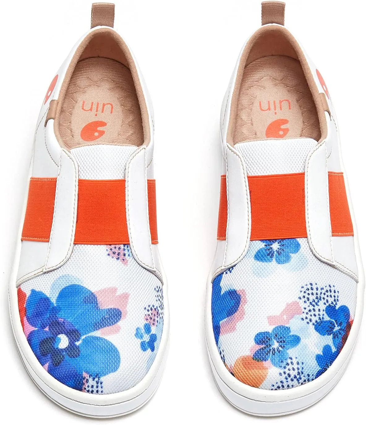 UIN Women's Fashion Sneakers Lightweight Walking Casual Slip Ons Art Painted Athletic Travel Skate Shoes Las Ramblas