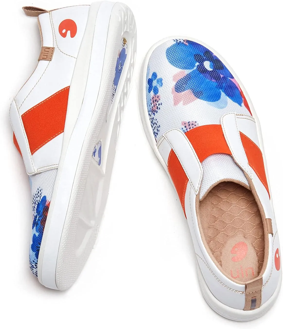 UIN Women's Fashion Sneakers Lightweight Walking Casual Slip Ons Art Painted Athletic Travel Skate Shoes Las Ramblas