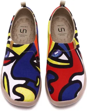 UIN Women's Slip Ons Art Painted Loafers Comfort Walking Canvas Flats Casual Travel Shoes Toledo Charming Kiss Ⅱ (7)