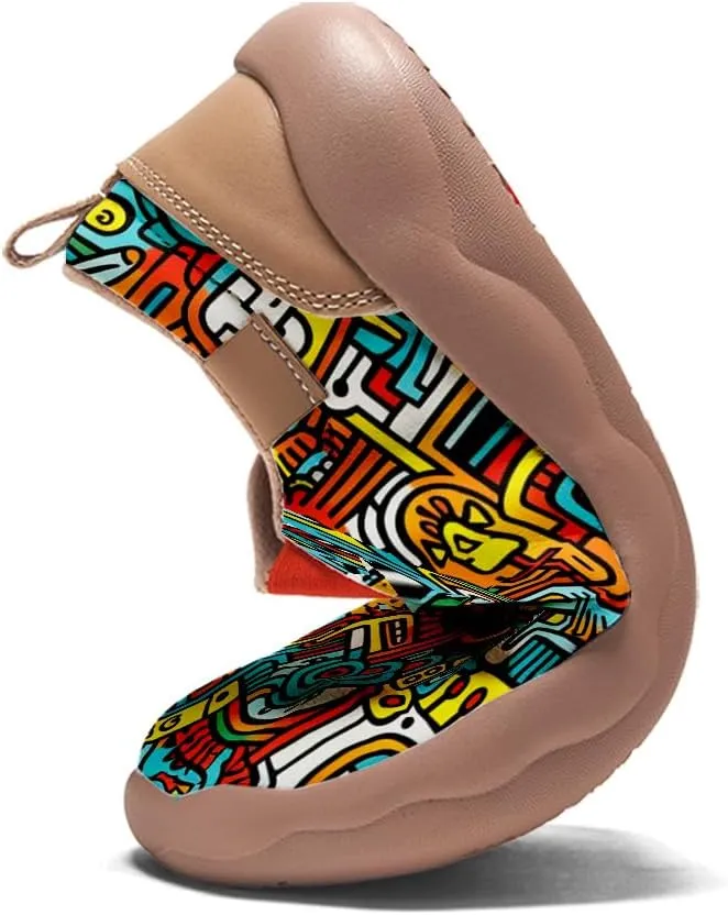 Walking Shoes for Kids Comfortable Art Painted Travel Sneaker Boys Girls Slip Ons Casual Leather Loafers