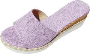 Wedge Sandals for Women 2024 Ladies Fashion Solid Color Breathable Mesh Comfortable Flat Bottom Casual Shoes