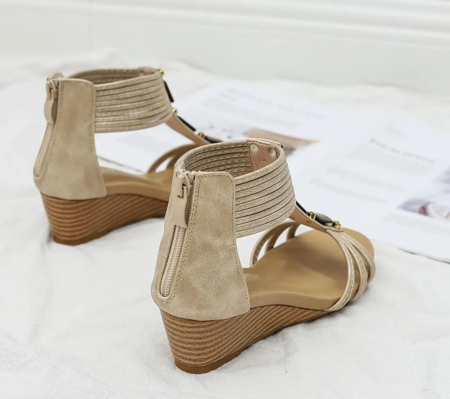 Wedge Sandals for Women Dressy Casual Summer Cute Comfy Wedges Heels Beach Sandal